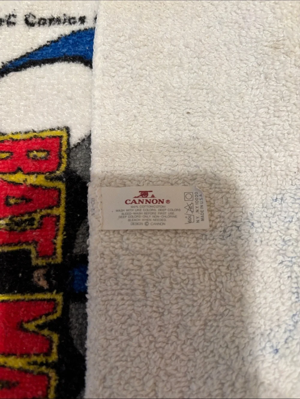 Vintage 1989  Batman Animated Cannon Washcloth